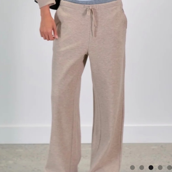 Beige knit polo and matching wide-leg pants from Kuwalla Tees (Montreal) - Picture 2 of 3